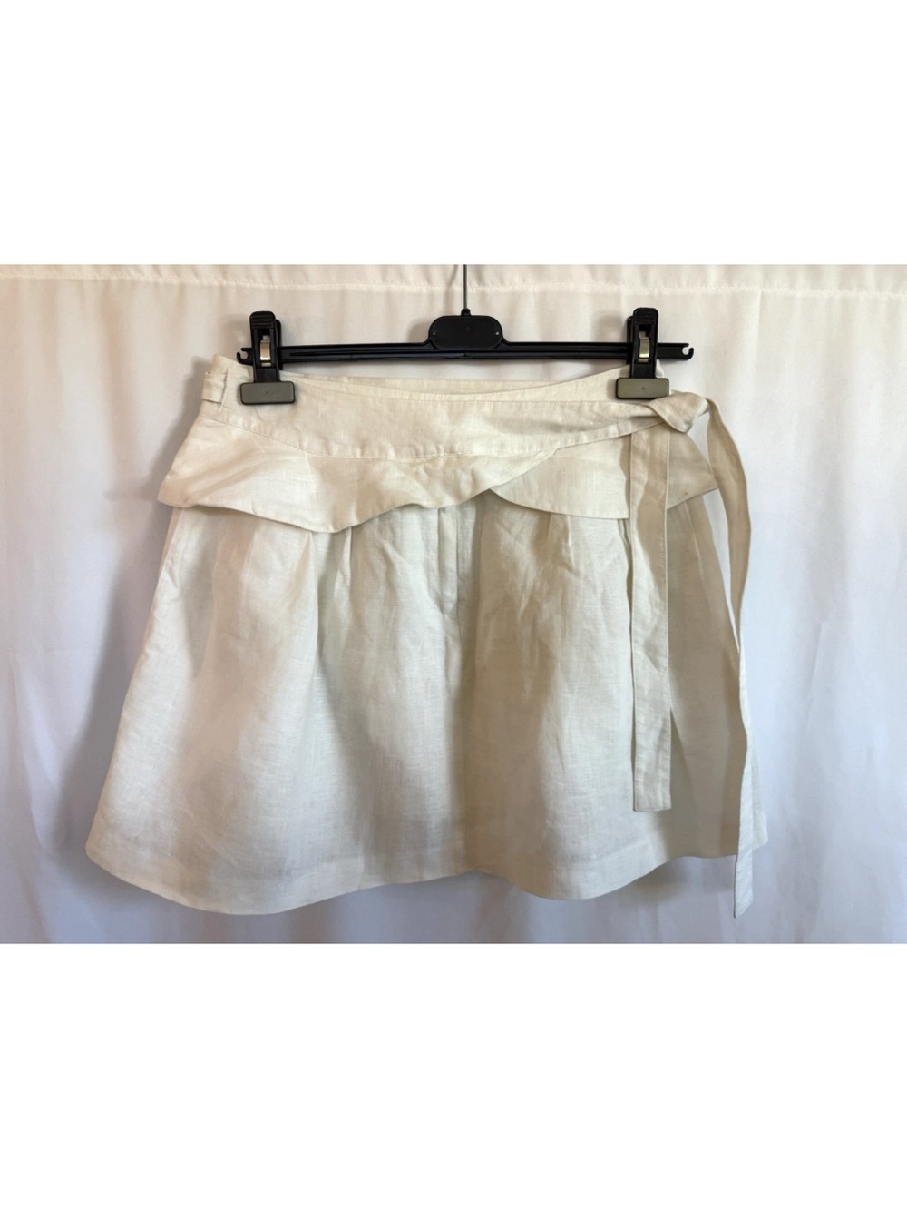 Calypso St. Barth White Linen Mini Skirt - Size Extra Small